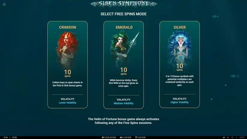 Siren Symphony slot screenshot 4