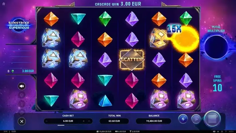 Sunstrike Supernova slot screenshot 6