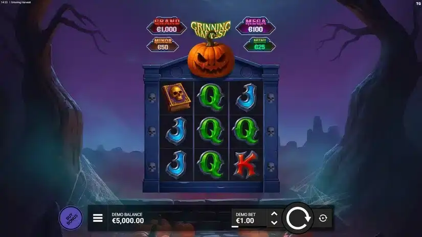 Grinning Harvest slot screenshot 