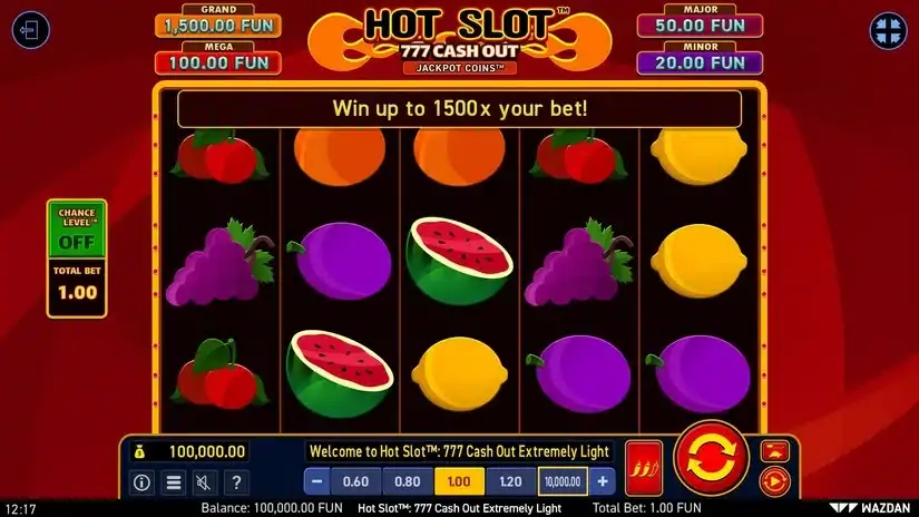 Hot Slot™: 777 Cash Out Extremely Light slot screenshot 1