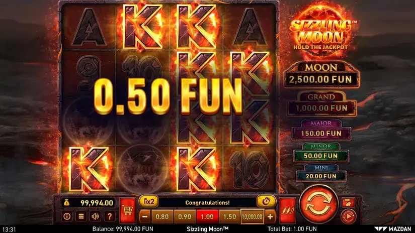 Sizzling Moon™ slot screenshot 2
