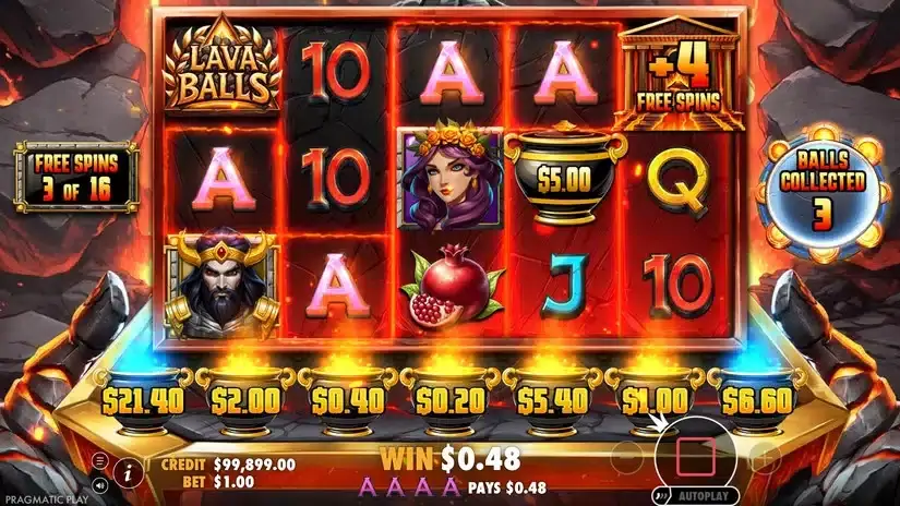 Lava Balls slot screenshot 4
