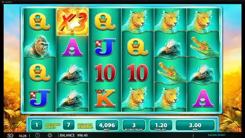 Raging Rhino slot screenshot 3
