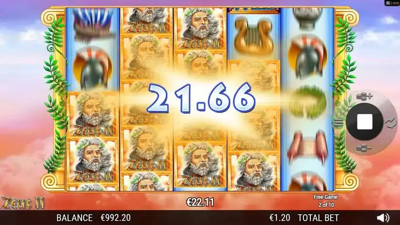 Zeus II slot screenshot 4