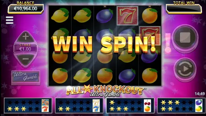 All Star Knockout Ultra Gamble slot screenshot 2