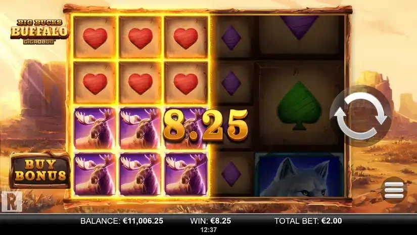Big Bucks Buffalo Gigablox slot screenshot 2