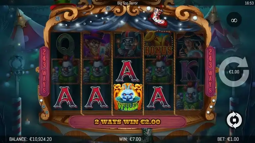 Big Top Terror slot screenshot 4