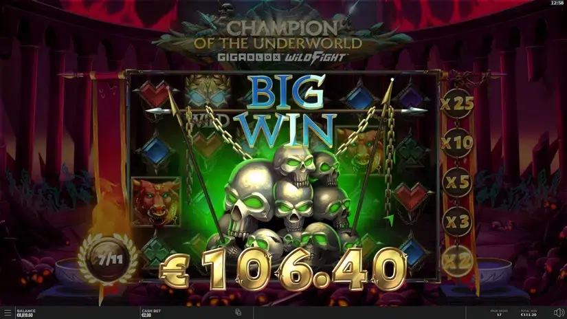 Champion of the Underworld slot screenshot 