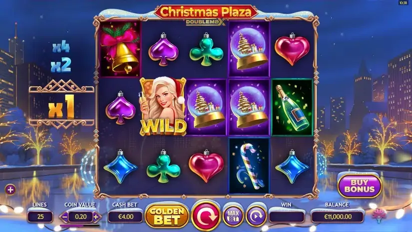 Christmas Plaza DoubleMax slot screenshot 