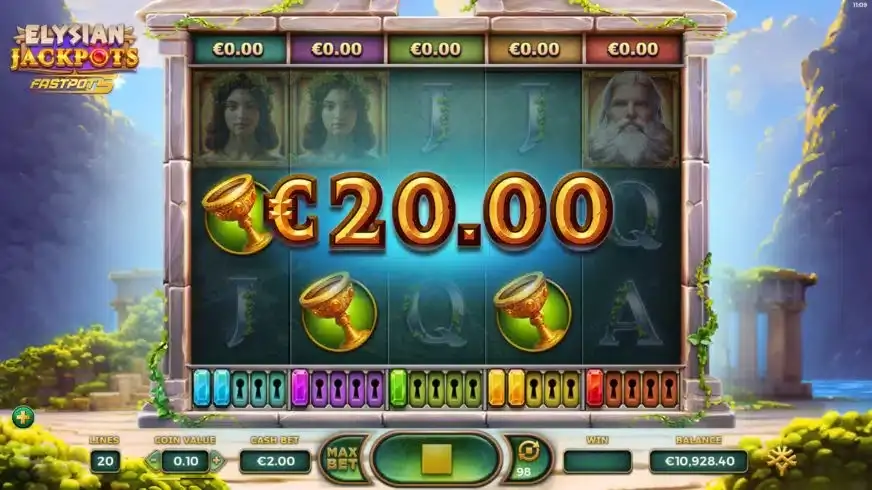 Elysian Jackpots slot screenshot 