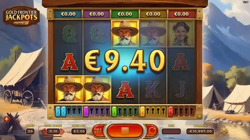 Gold Frontier Jackpots FastPot5 slot screenshot 2