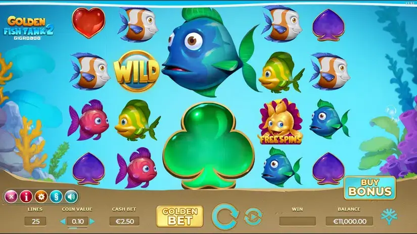 Golden Fish Tank 2 Gigablox slot screenshot 
