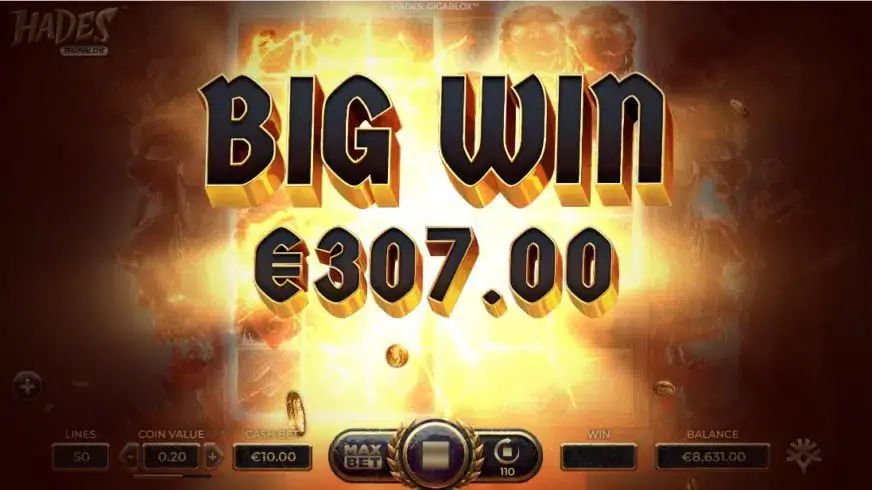 Hades Gigablox slot screenshot 