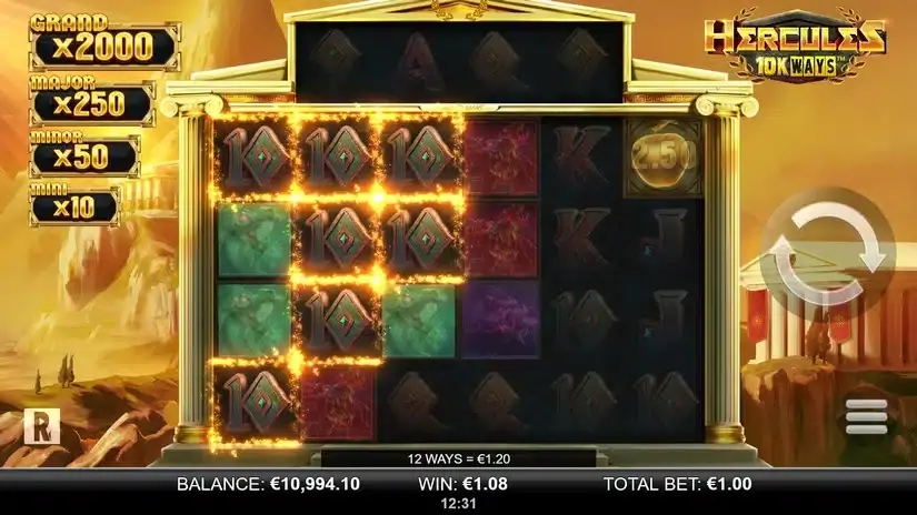 Hercules 10k Ways slot screenshot 2