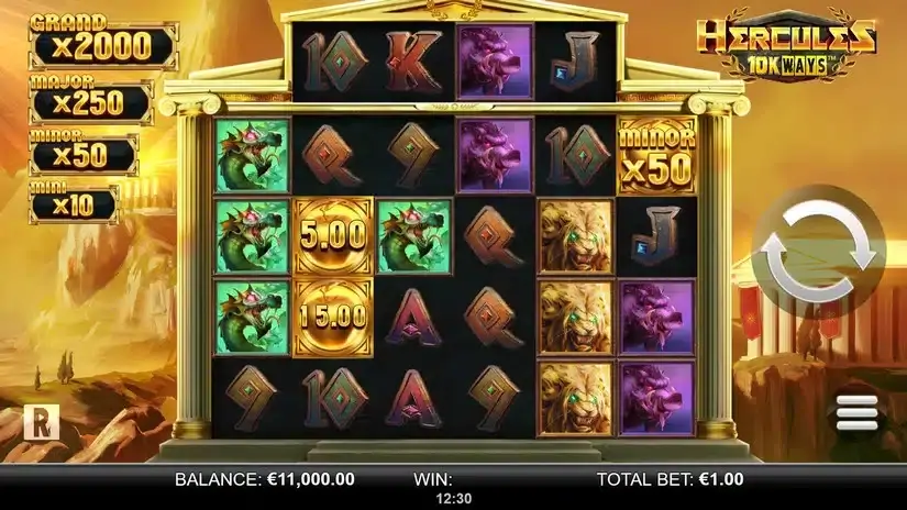 Hercules 10k Ways slot screenshot 