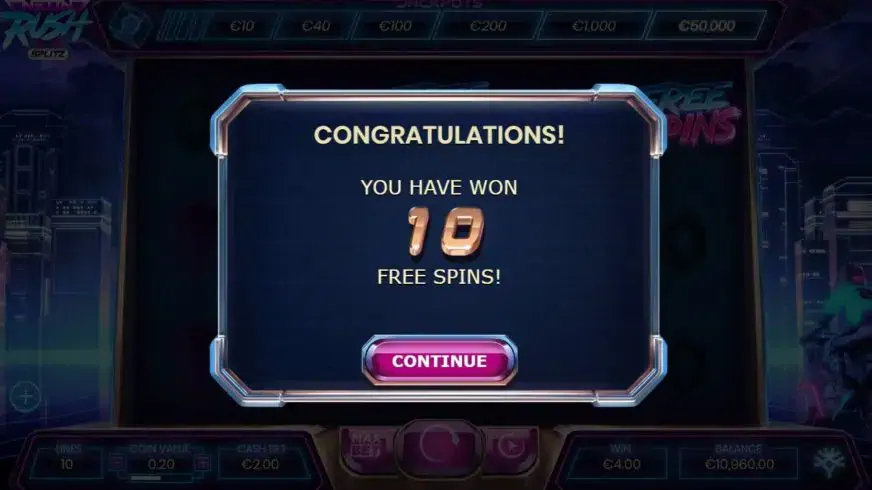 Neon Rush Splitz slot screenshot 4