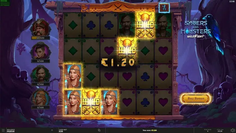 Of Sabers and Monsters slot screenshot 5