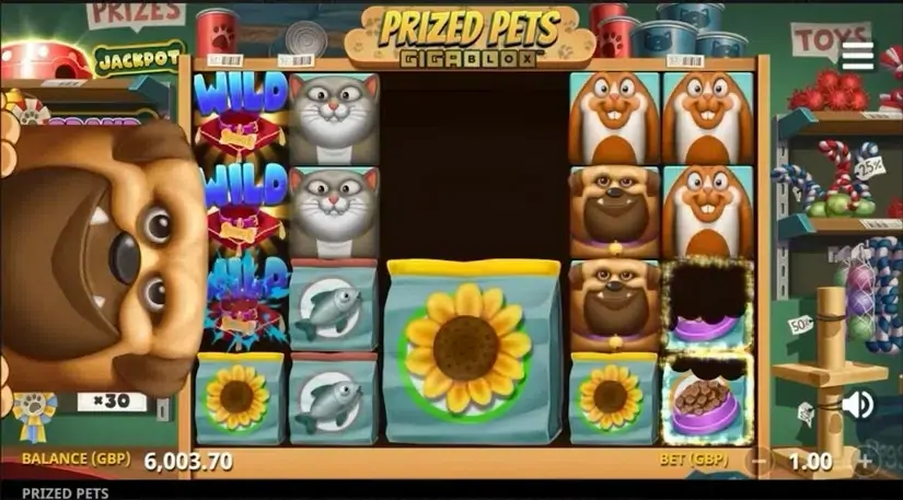 Prized Pets Gigablox slot screenshot 4