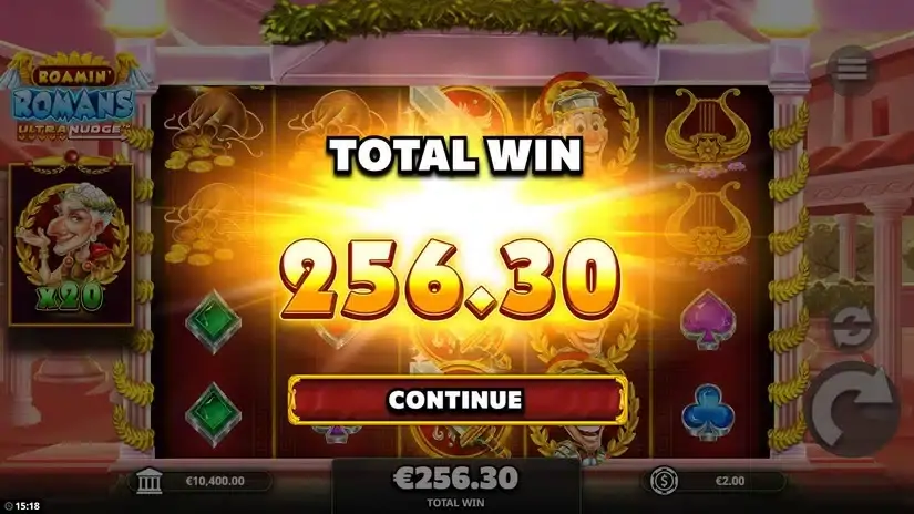Roamin Romans Ultranudge slot screenshot 