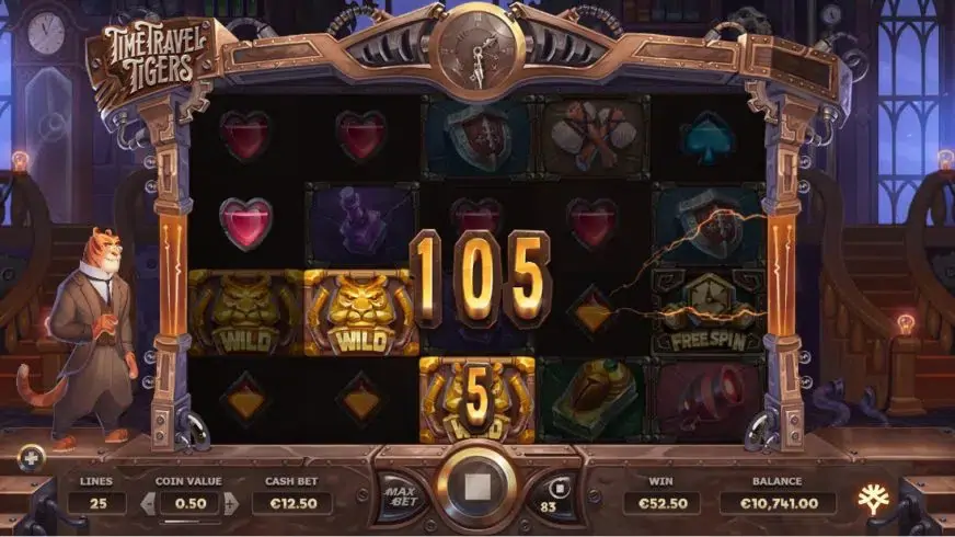 Time Travel Tigers slot screenshot 2
