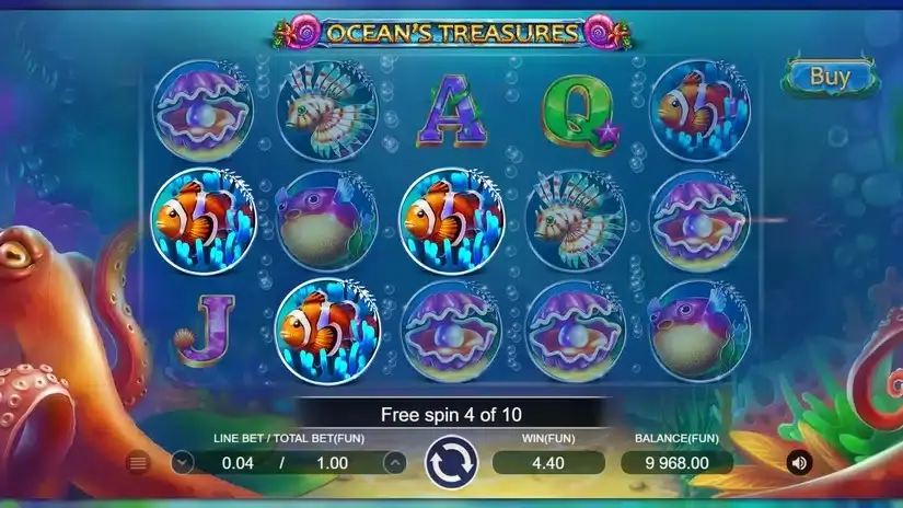 Ocean’s Treasures slot screenshot 